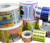Printed labels, 1 to 7 colours and 4 colour process